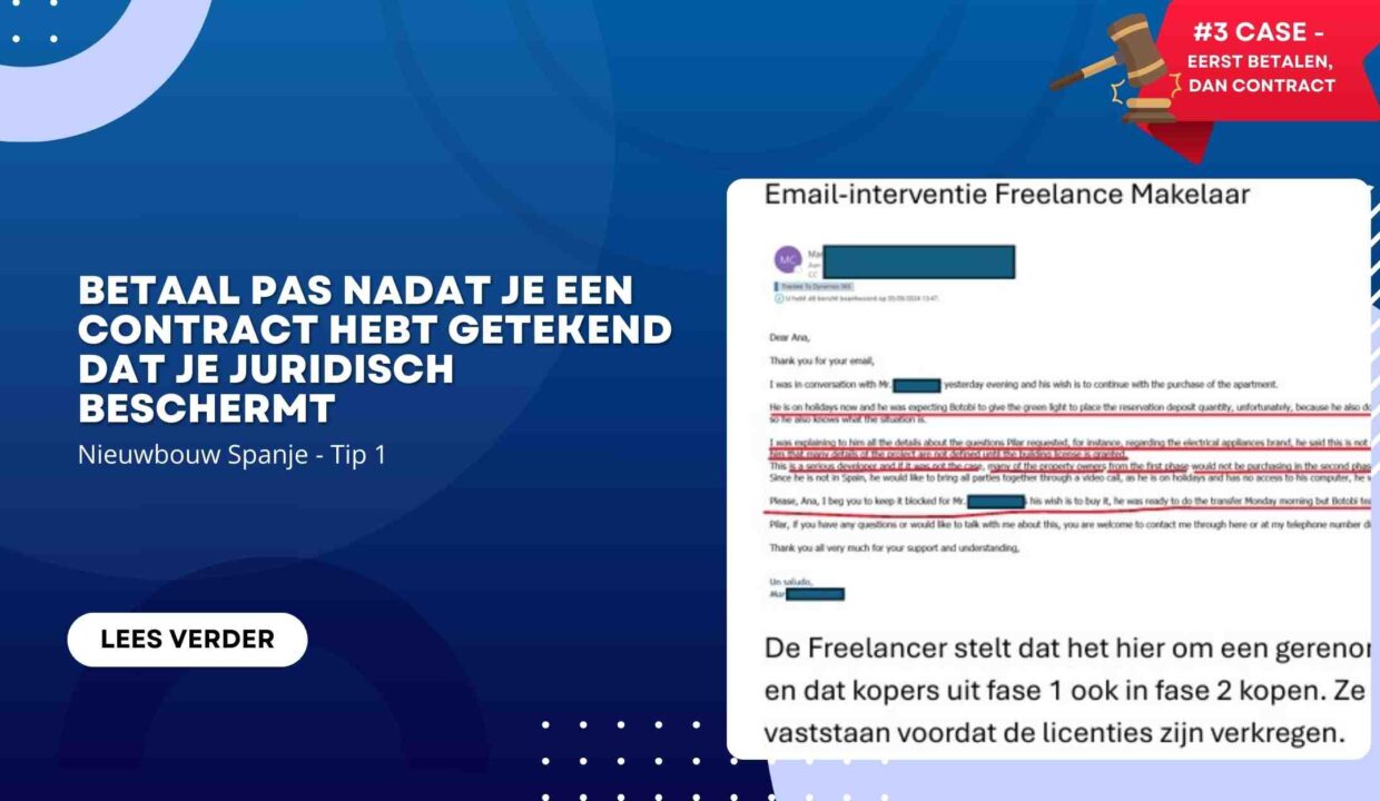 Betaal pas nadat je een contract hebt getekend dat je juridisch beschermt