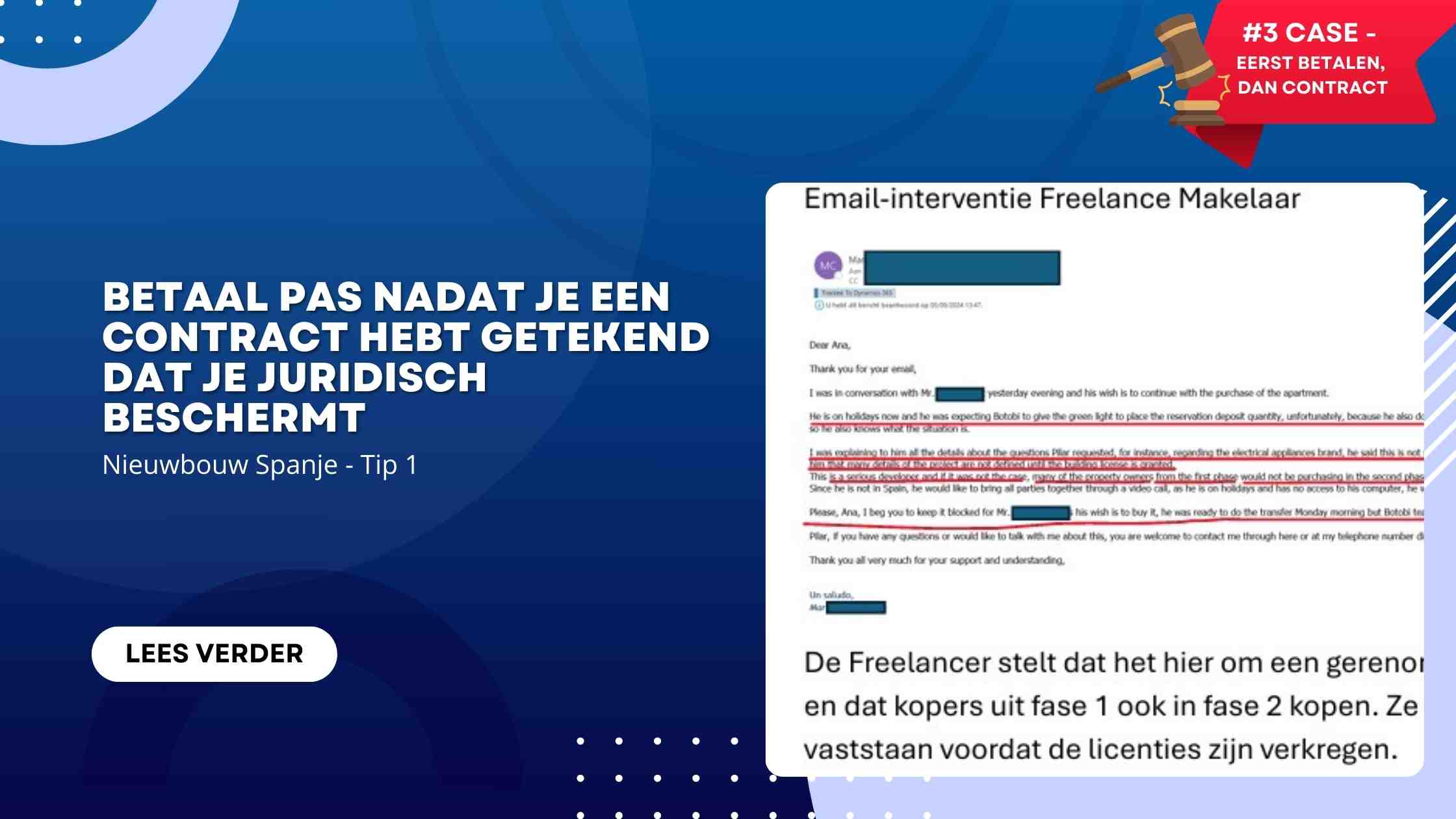 Betaal pas nadat je een contract hebt getekend dat je juridisch beschermt